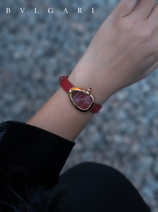 BVLGARI Gold Plated Serpentine Shadow Stainless Steel Watch