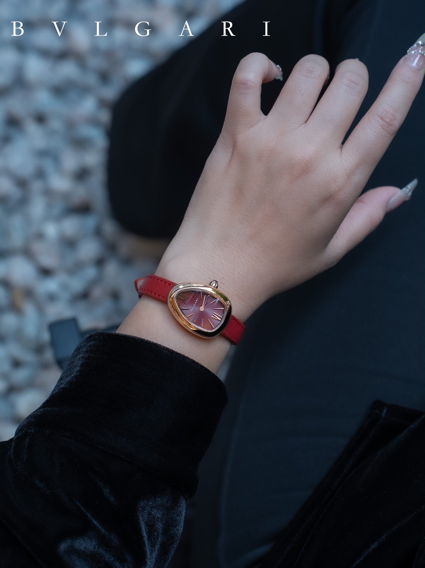 BVLGARI Gold Plated Serpentine Shadow Stainless Steel Watch