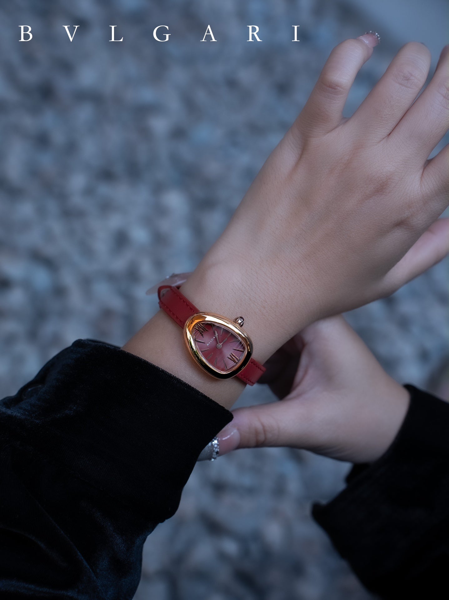 BVLGARI Gold Plated Serpentine Shadow Stainless Steel Watch