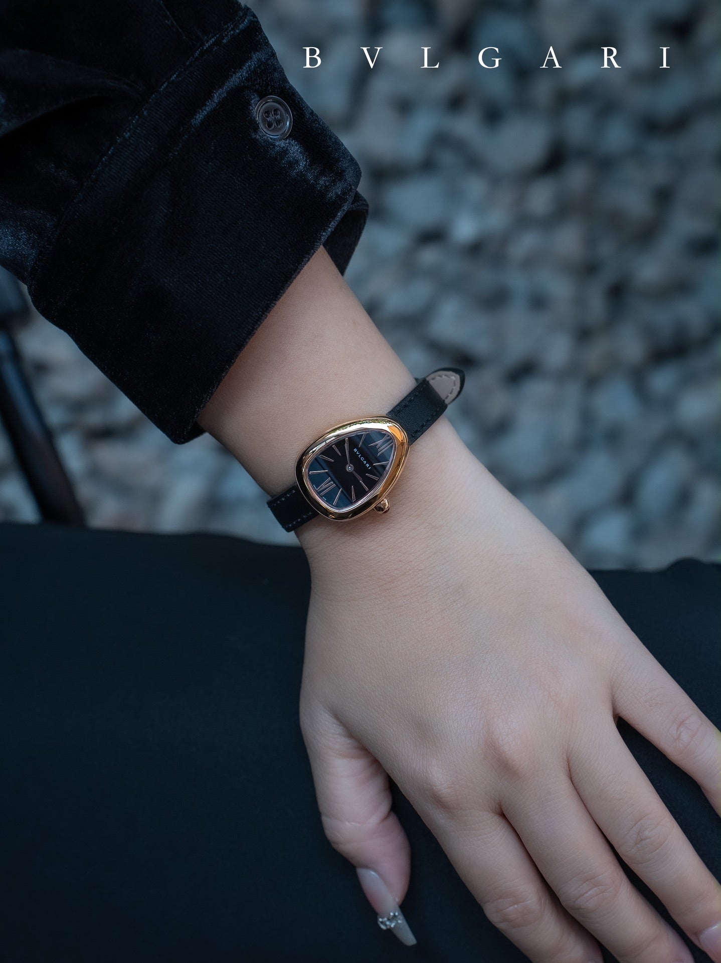 BVLGARI Gold Plated Serpentine Shadow Stainless Steel Watch