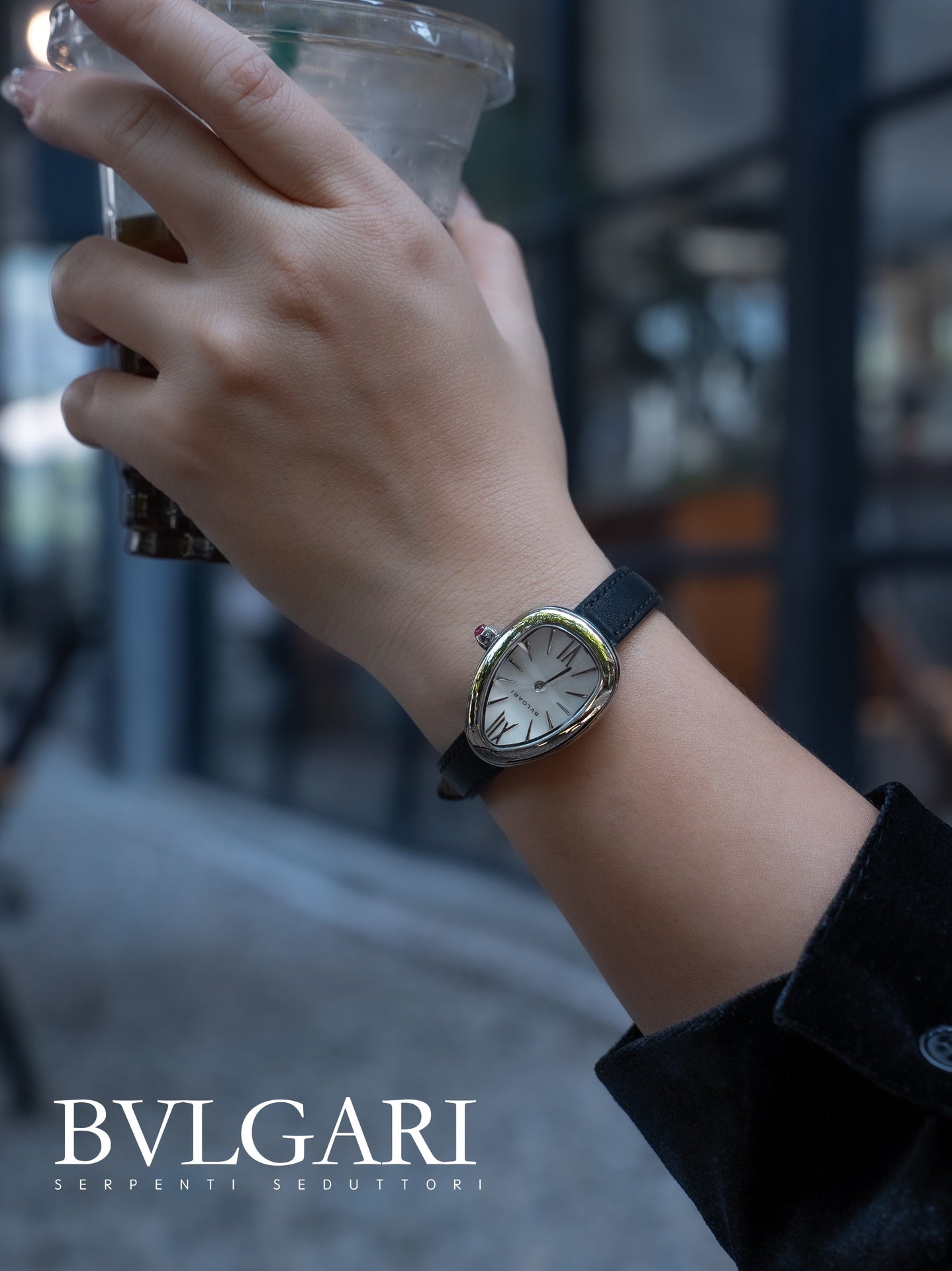 BVLGARI Gold Plated Serpentine Shadow Stainless Steel Watch