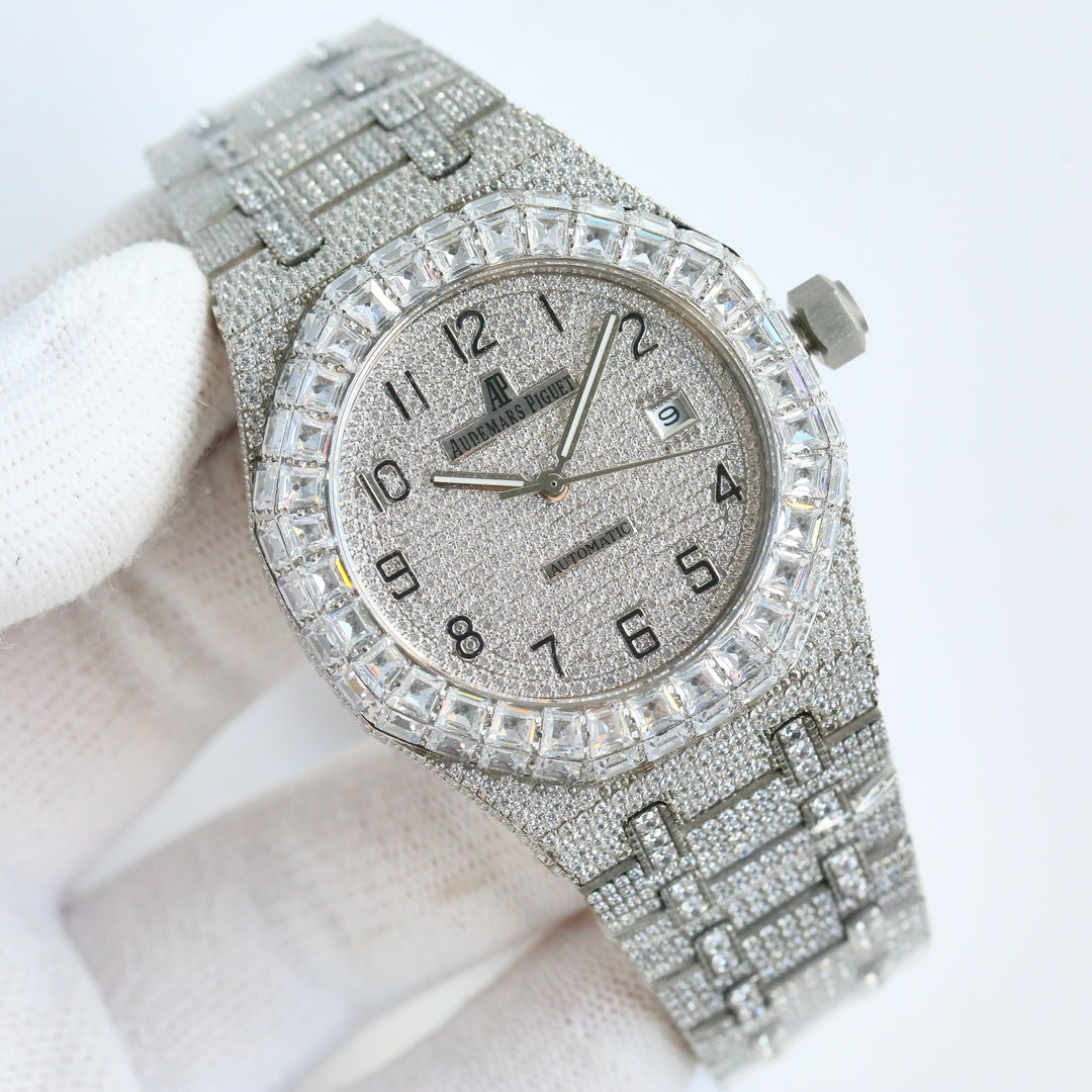 Audemars Piguet Royal Oak 50th Anniversary 15510 Full Diamond Men's Wrist Watch
