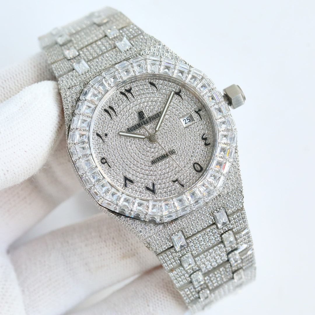 Audemars Piguet Royal Oak 50th Anniversary 15510 Full Diamond Men's Wrist Watch
