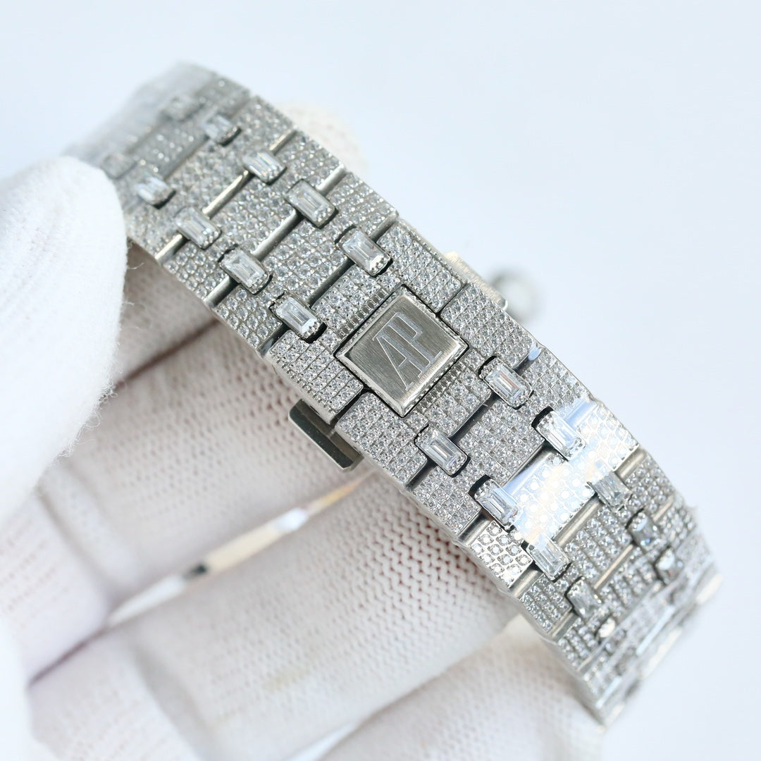 Audemars Piguet Royal Oak 50th Anniversary 15510 Full Diamond Men's Wrist Watch