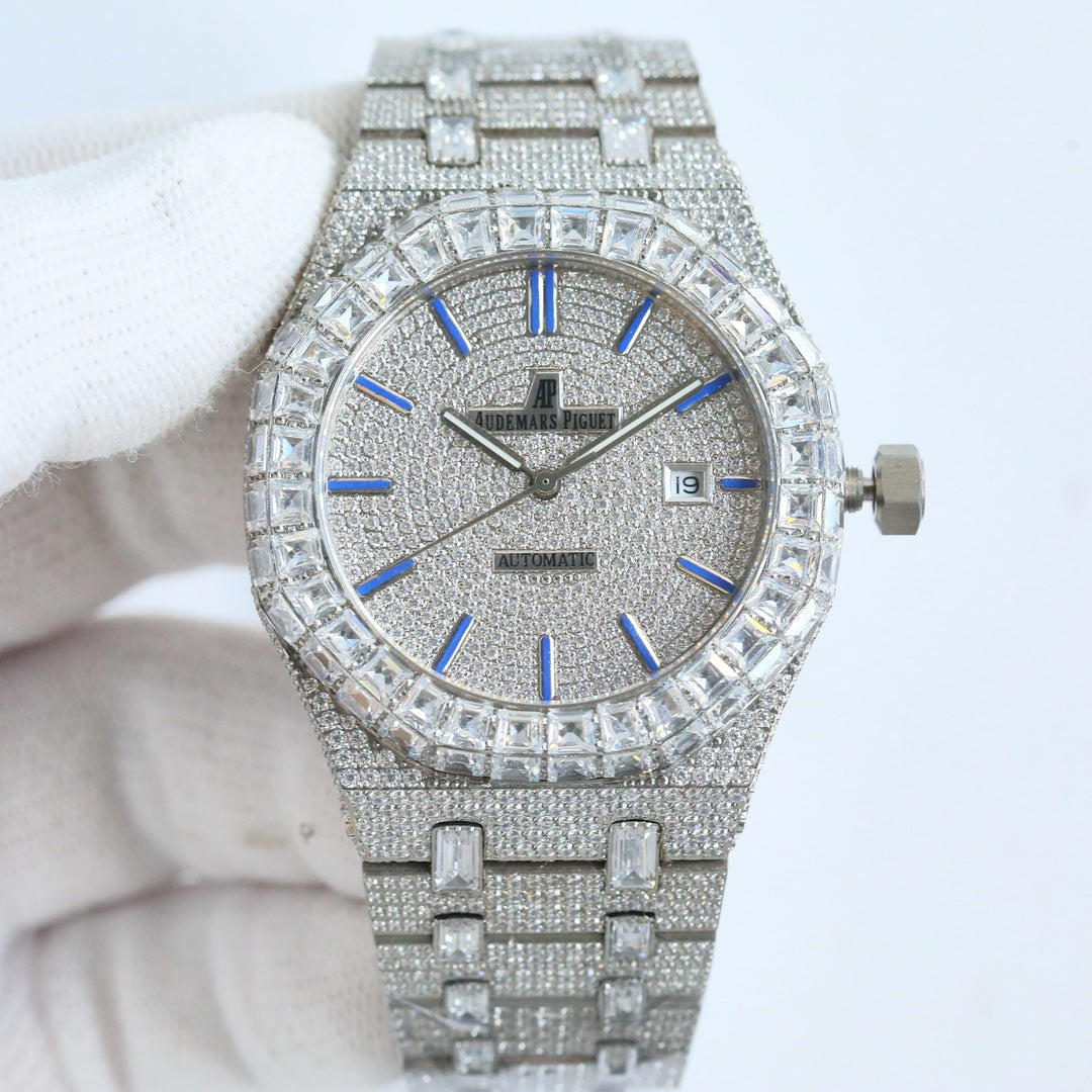 Audemars Piguet Royal Oak 50th Anniversary 15510 Full Diamond Wrist Watch for Men