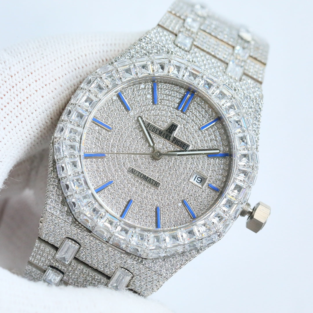 Audemars Piguet Royal Oak 50th Anniversary 15510 Full Diamond Wrist Watch for Men
