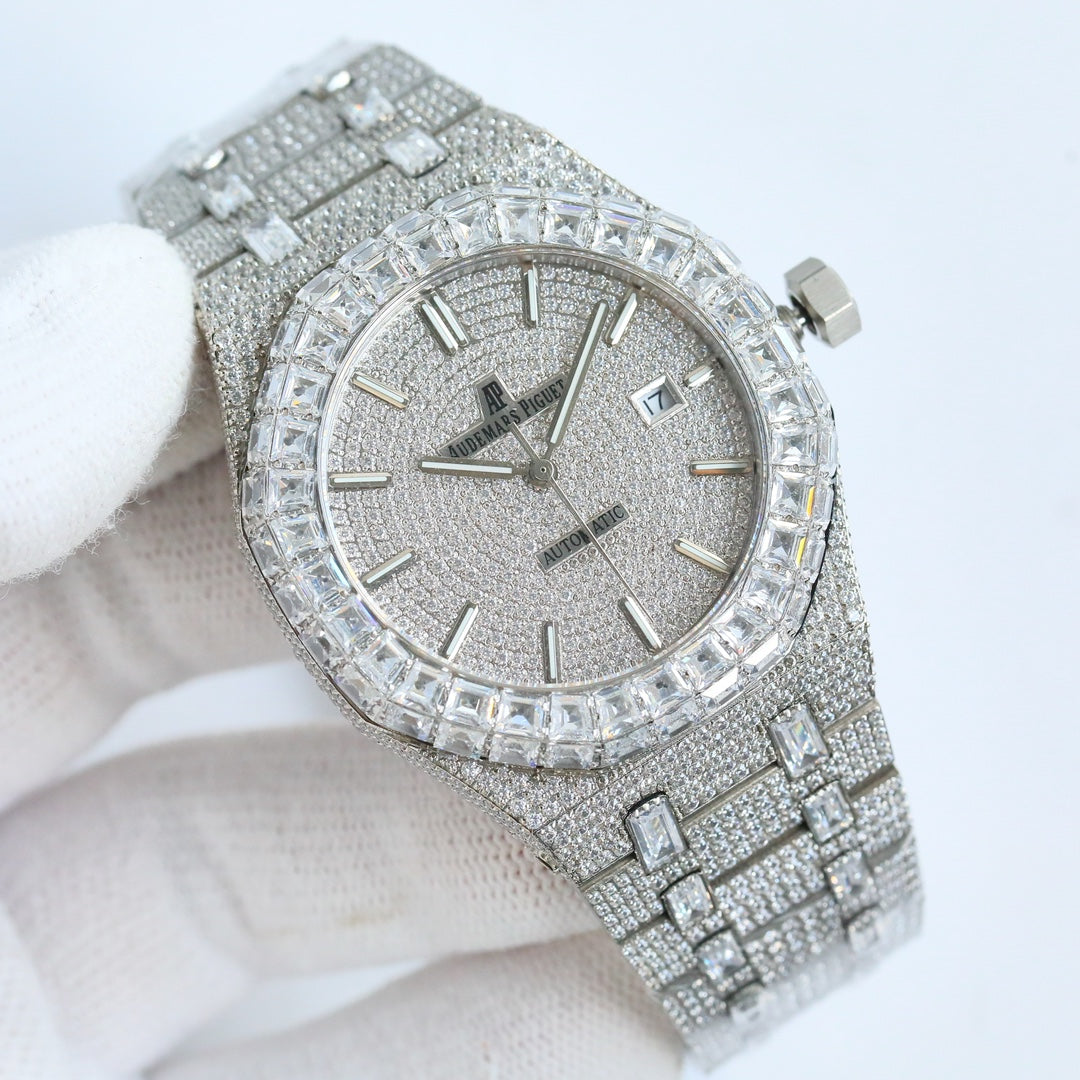 Audemars Piguet Royal Oak 50th Anniversary 15510 Full Diamond Wrist Watch for Men