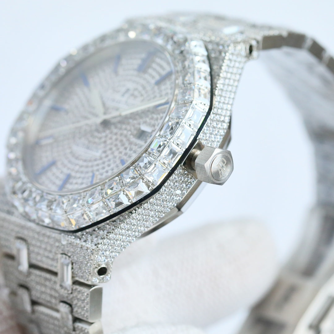 Audemars Piguet Royal Oak 50th Anniversary 15510 Full Diamond Wrist Watch for Men