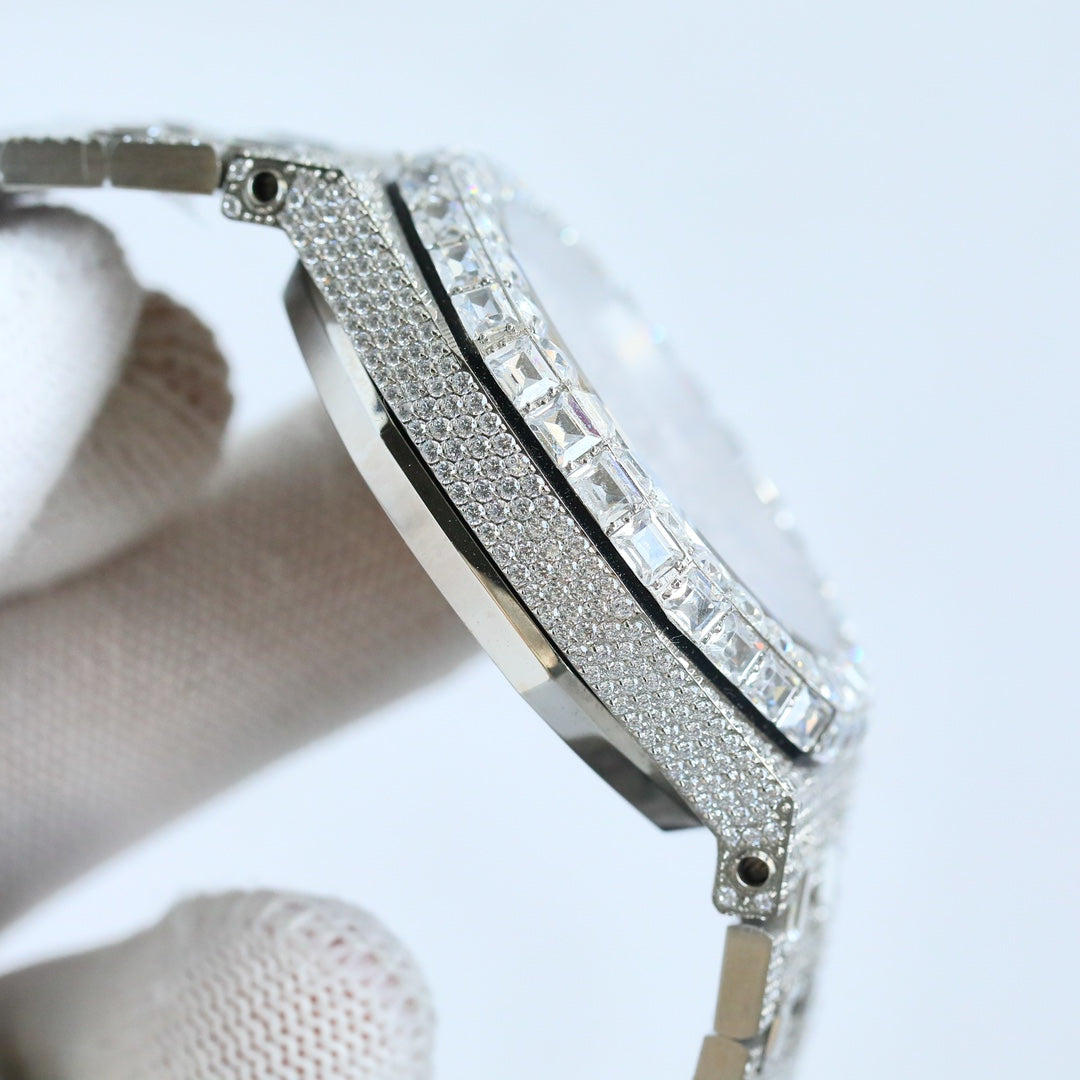 Audemars Piguet Royal Oak 50th Anniversary 15510 Full Diamond Wrist Watch for Men