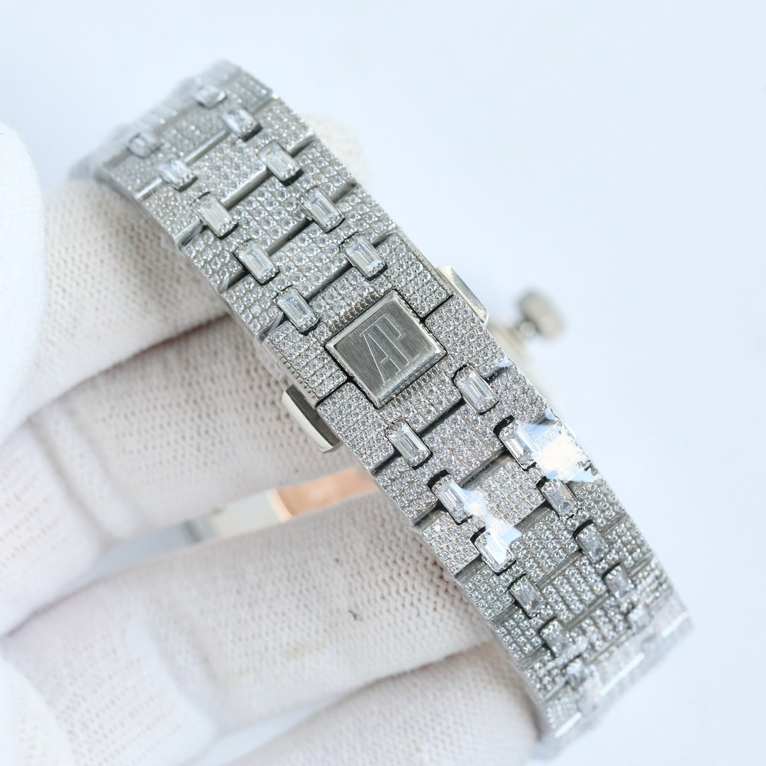 Audemars Piguet Royal Oak 50th Anniversary 15510 Full Diamond Wrist Watch for Men