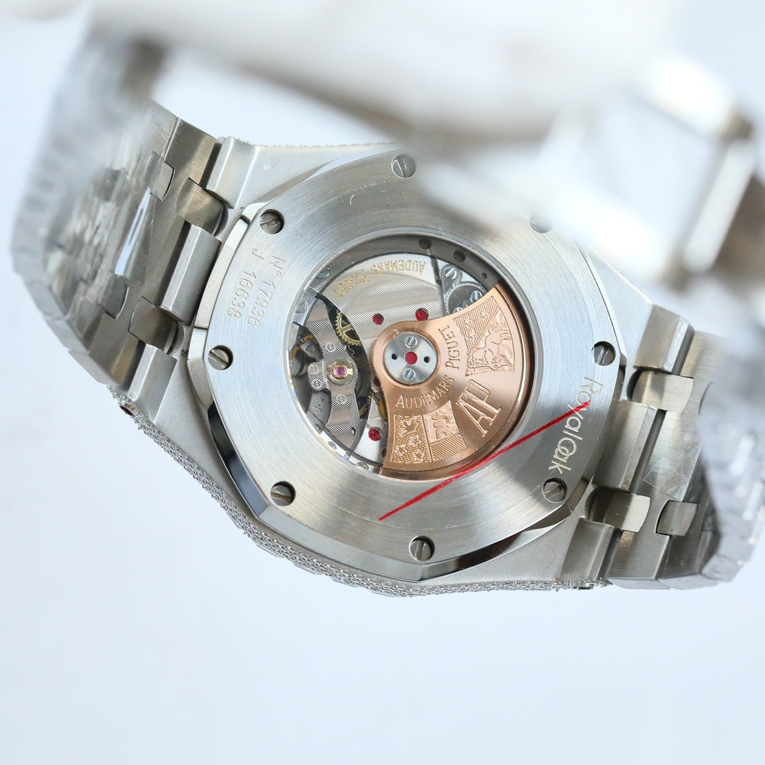 Audemars Piguet Royal Oak 50th Anniversary 15510 Full Diamond Wrist Watch for Men