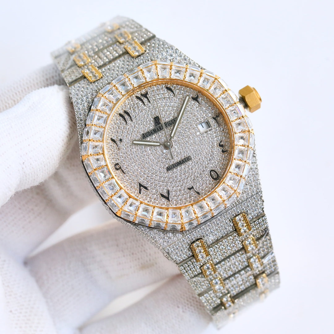 Audemars Piguet Royal Oak 50th Anniversary 15510 Full Diamond Men's Wrist Watch