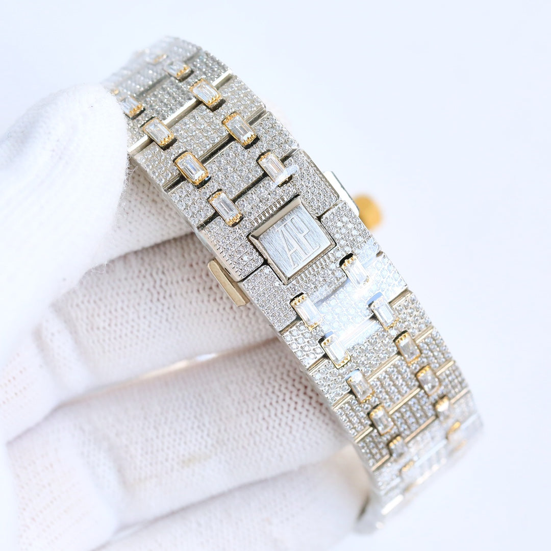 Audemars Piguet Royal Oak 50th Anniversary 15510 Full Diamond Men's Wrist Watch