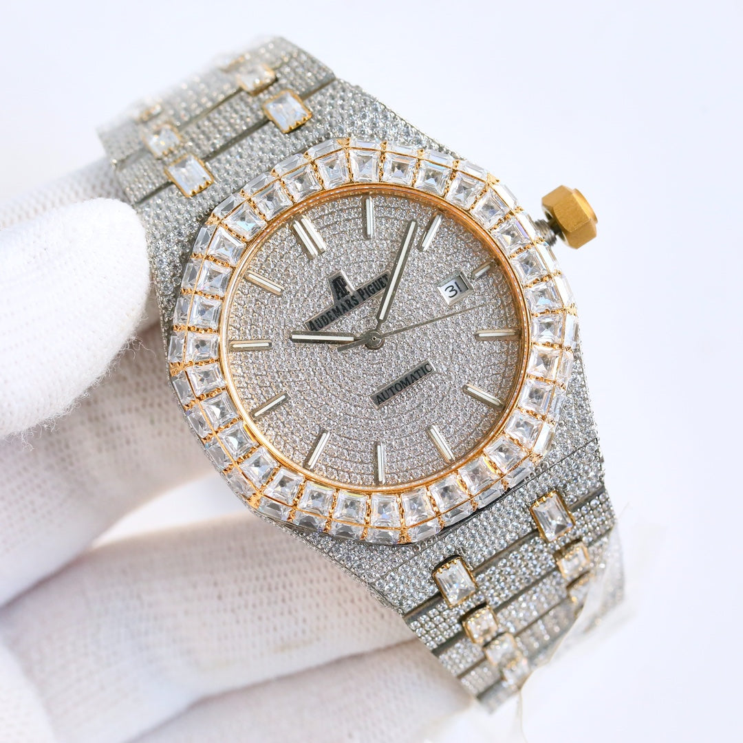 Audemars Piguet Royal Oak 50th Anniversary 15510 Full Diamond Wrist Watch for Men