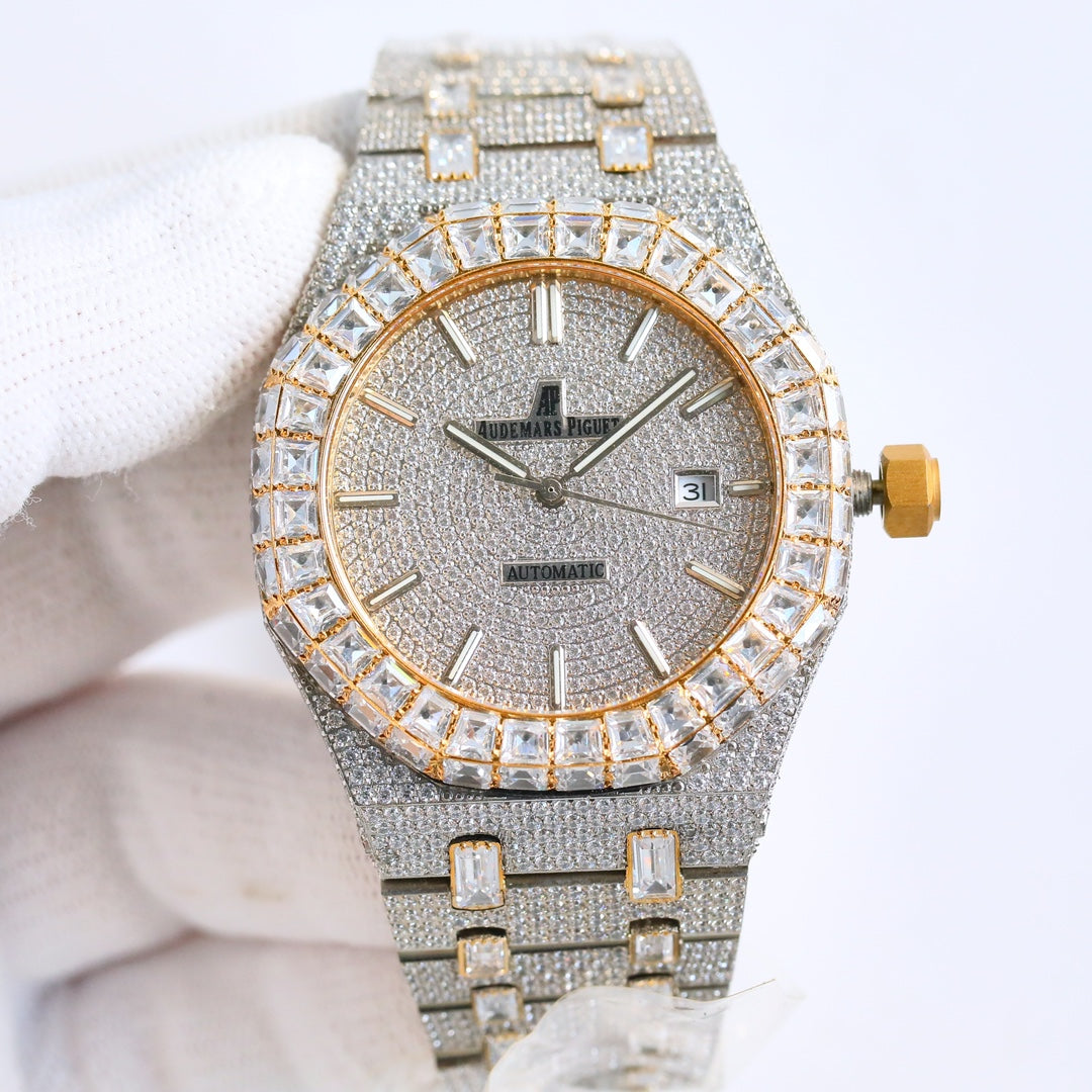 Audemars Piguet Royal Oak 50th Anniversary 15510 Full Diamond Wrist Watch for Men