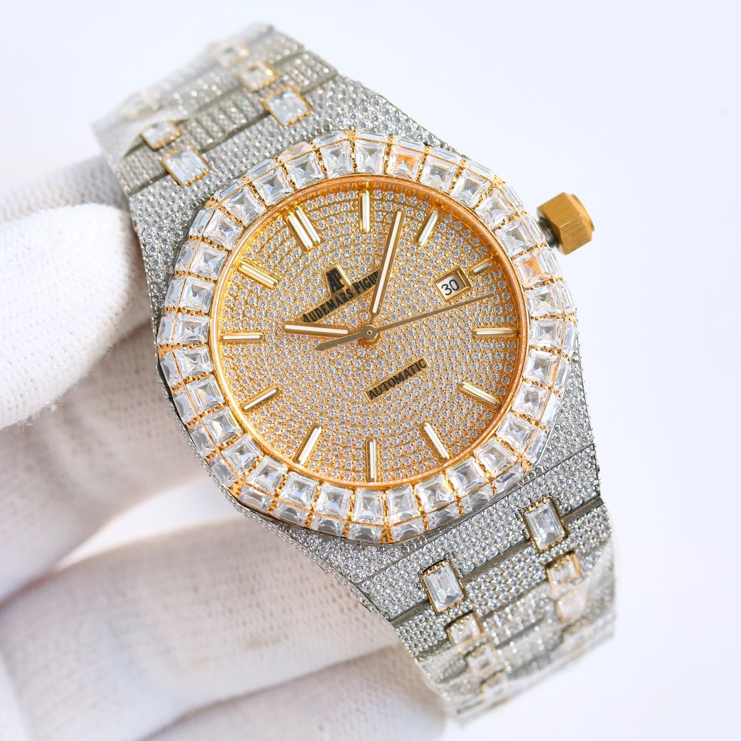 Audemars Piguet Royal Oak 50th Anniversary 15510 Full Diamond Wrist Watch for Men