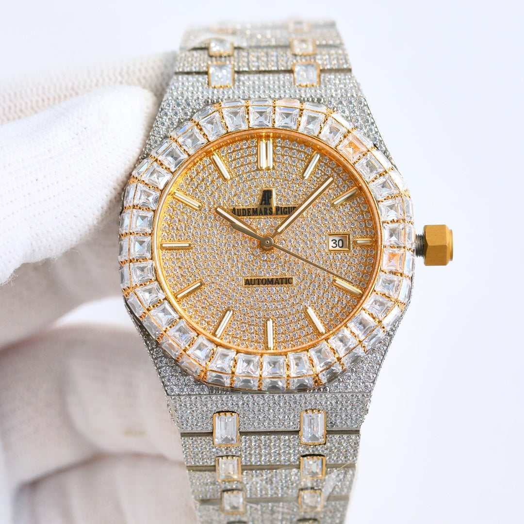 Audemars Piguet Royal Oak 50th Anniversary 15510 Full Diamond Wrist Watch for Men