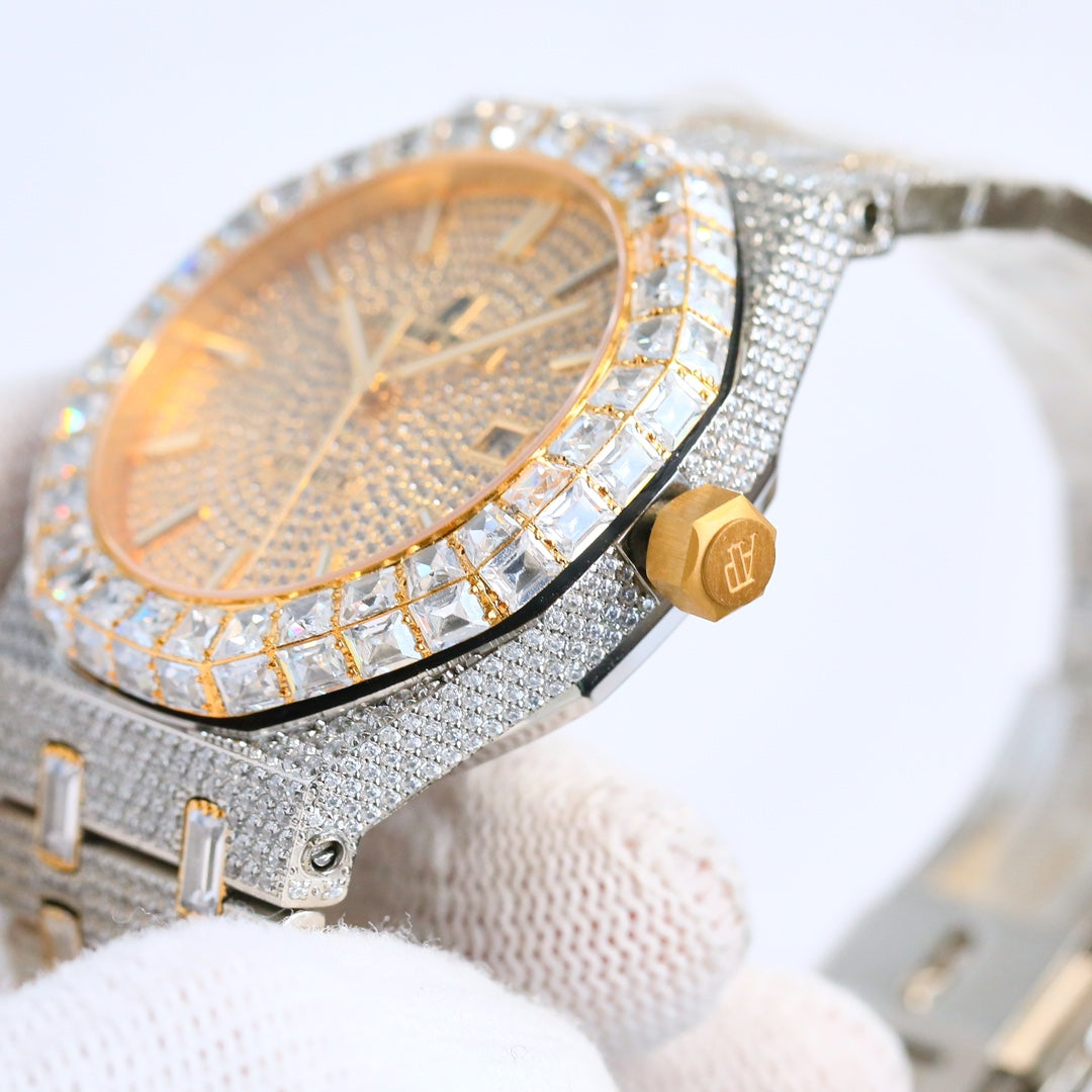 Audemars Piguet Royal Oak 50th Anniversary 15510 Full Diamond Wrist Watch for Men