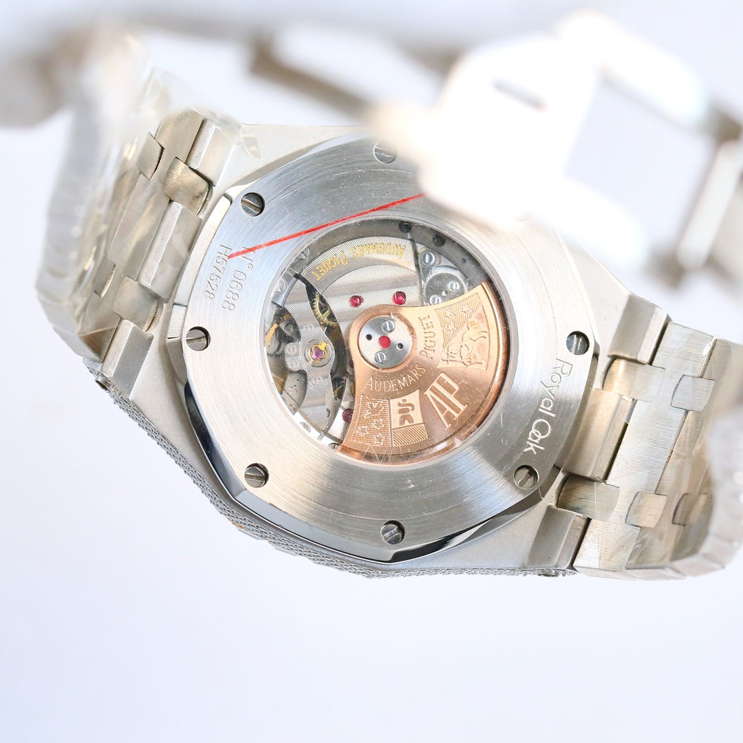 Audemars Piguet Royal Oak 50th Anniversary 15510 Full Diamond Wrist Watch for Men