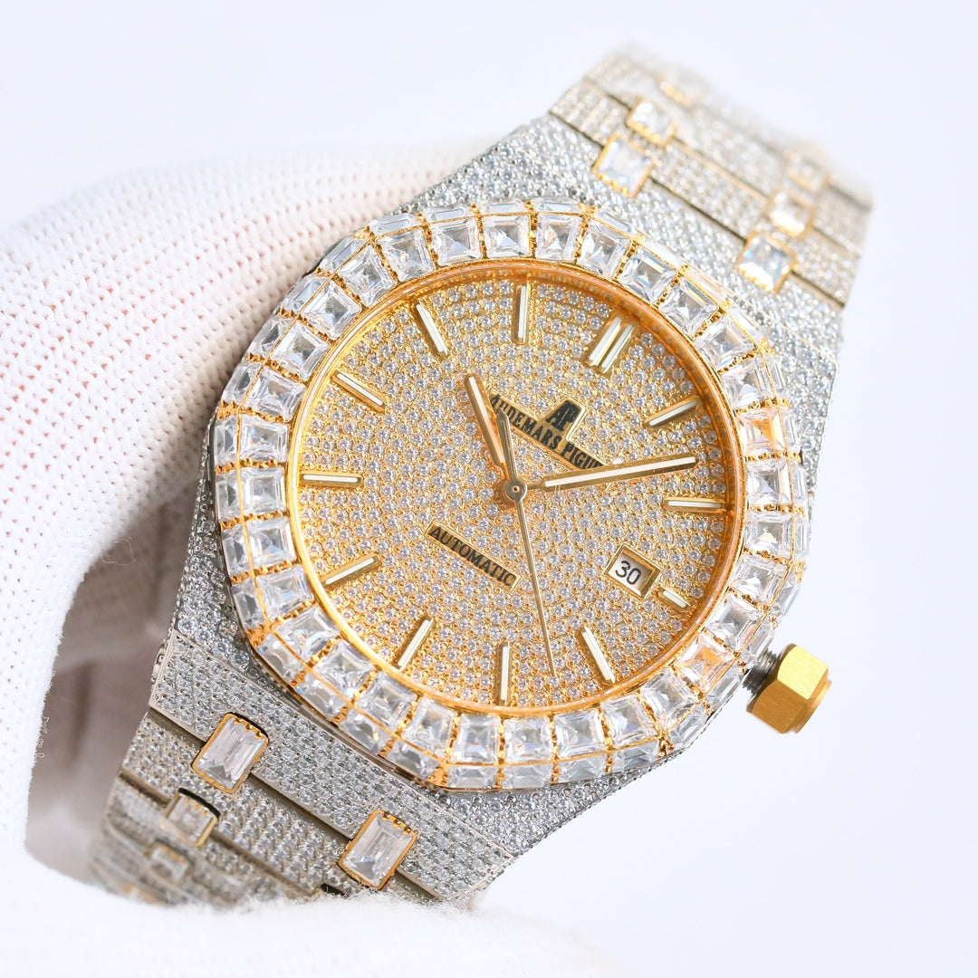Audemars Piguet Royal Oak 50th Anniversary 15510 Full Diamond Wrist Watch for Men
