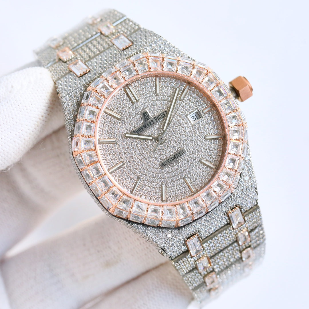 Audemars Piguet Royal Oak 50th Anniversary 15510 Full Diamond Wrist Watch for Men