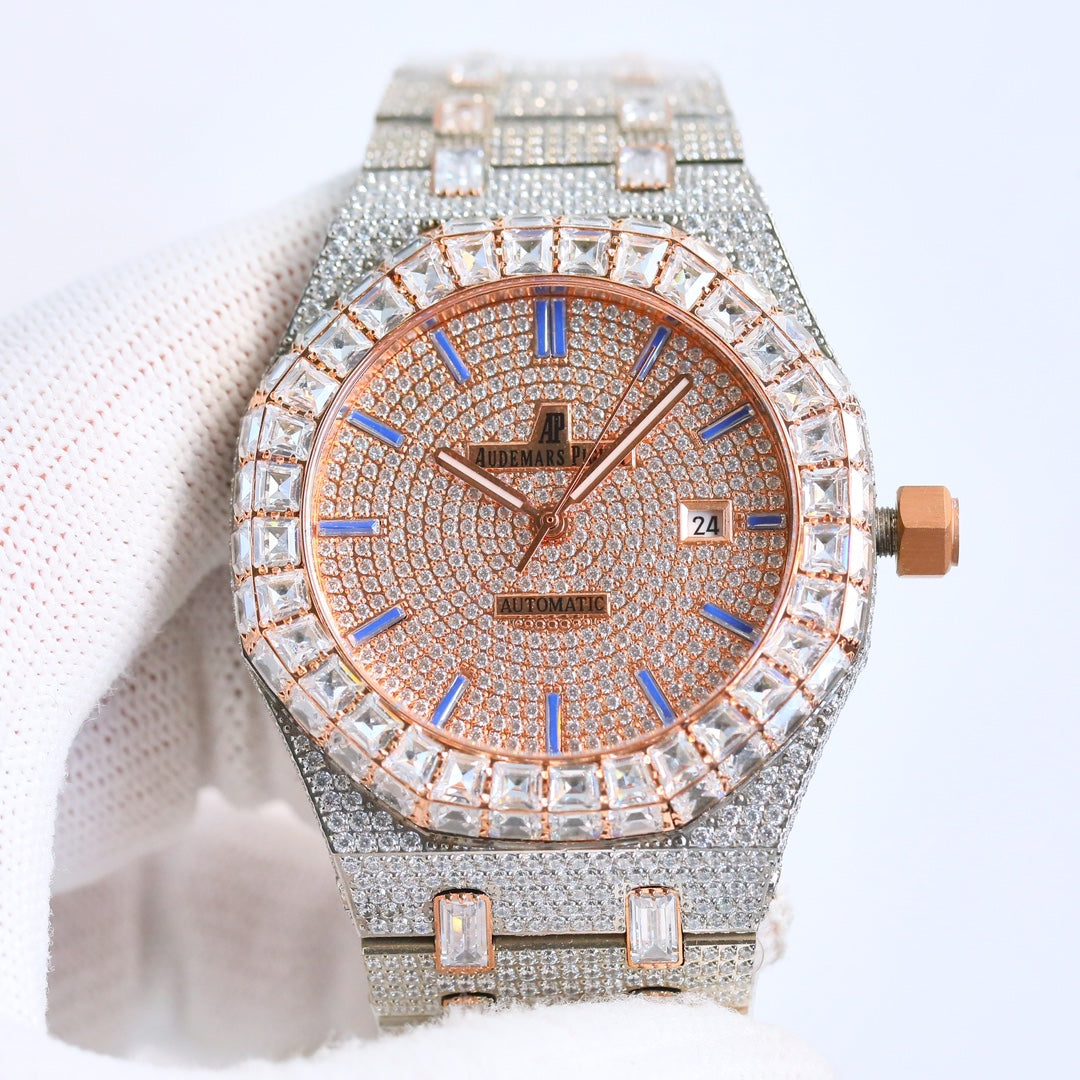 Audemars Piguet Royal Oak 50th Anniversary 15510 Full Diamond Wrist Watch for Men