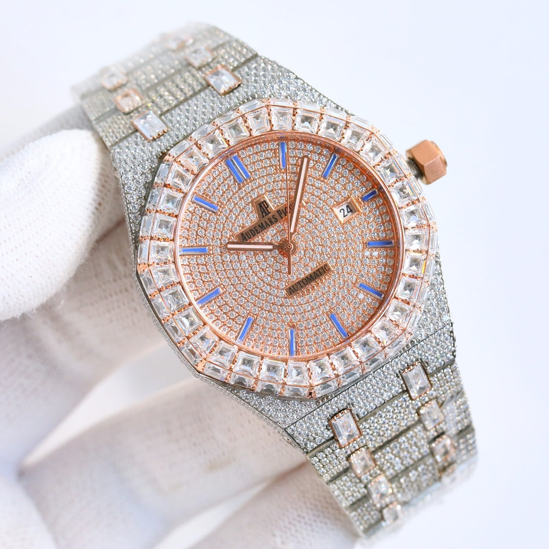 Audemars Piguet Royal Oak 50th Anniversary 15510 Full Diamond Wrist Watch for Men