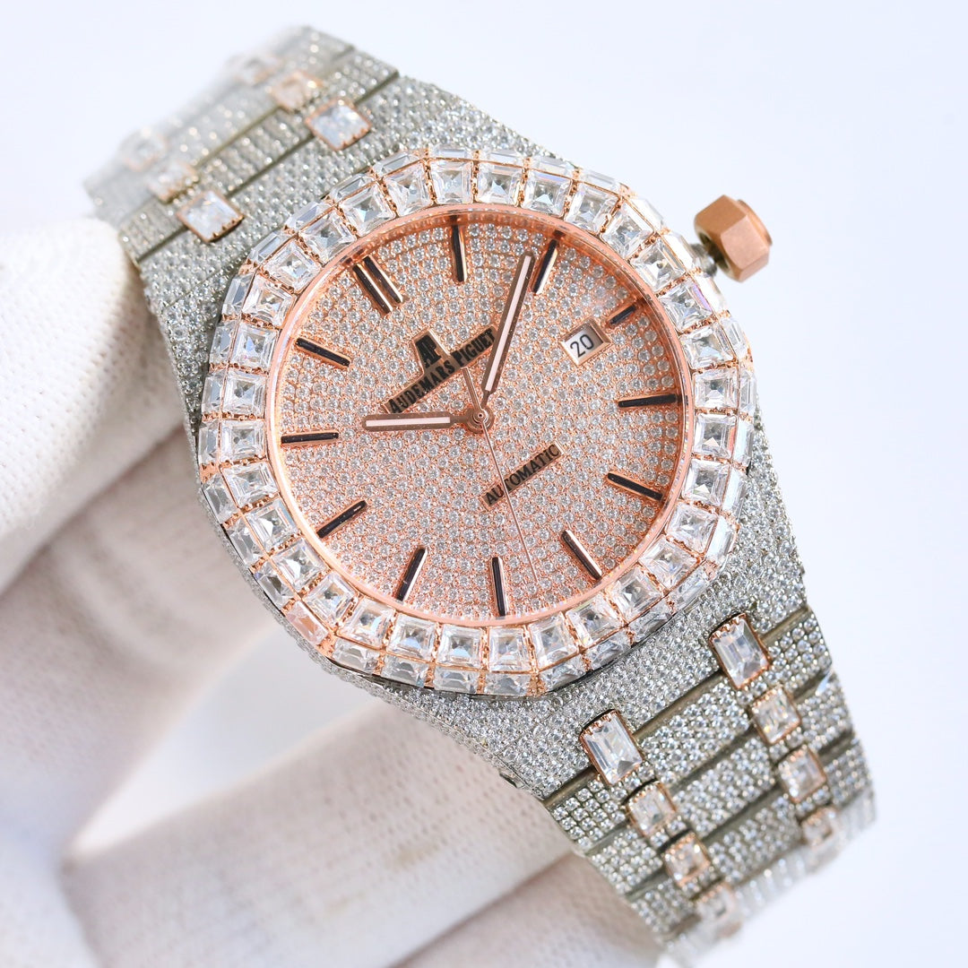 Audemars Piguet Royal Oak 50th Anniversary 15510 Full Diamond Wrist Watch for Men