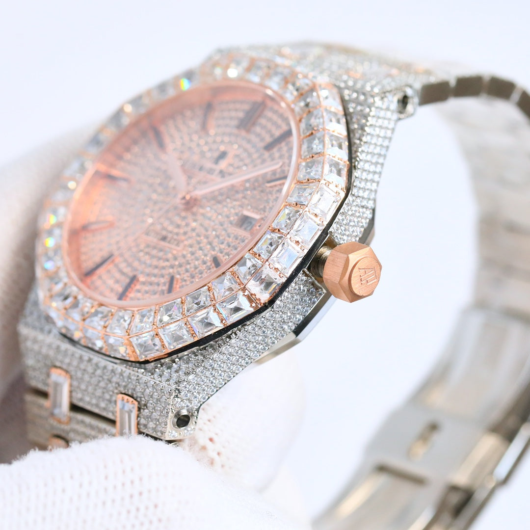 Audemars Piguet Royal Oak 50th Anniversary 15510 Full Diamond Wrist Watch for Men