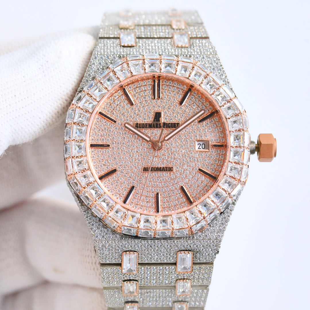 Audemars Piguet Royal Oak 50th Anniversary 15510 Full Diamond Wrist Watch for Men