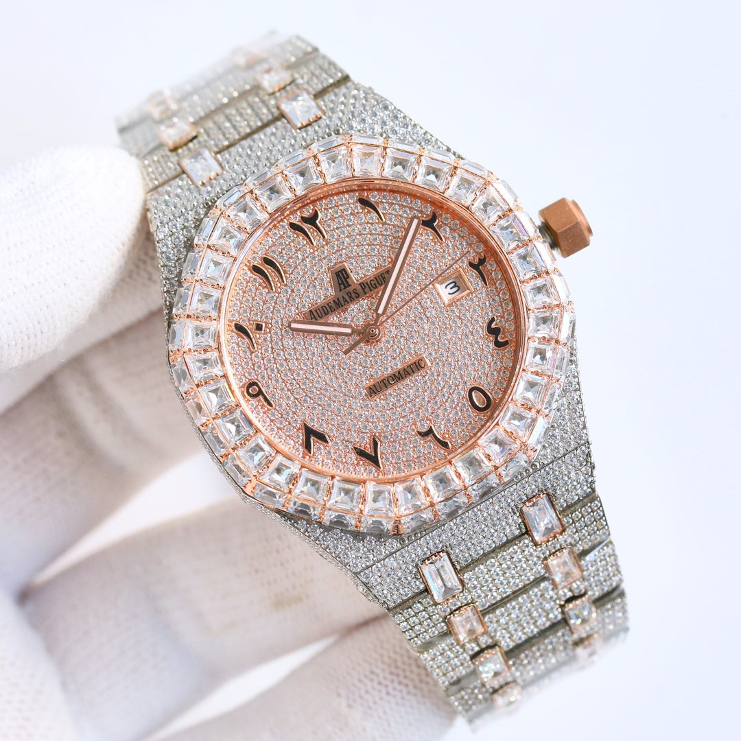 Audemars Piguet Royal Oak 50th Anniversary 15510 Full Diamond Men's Wrist Watch