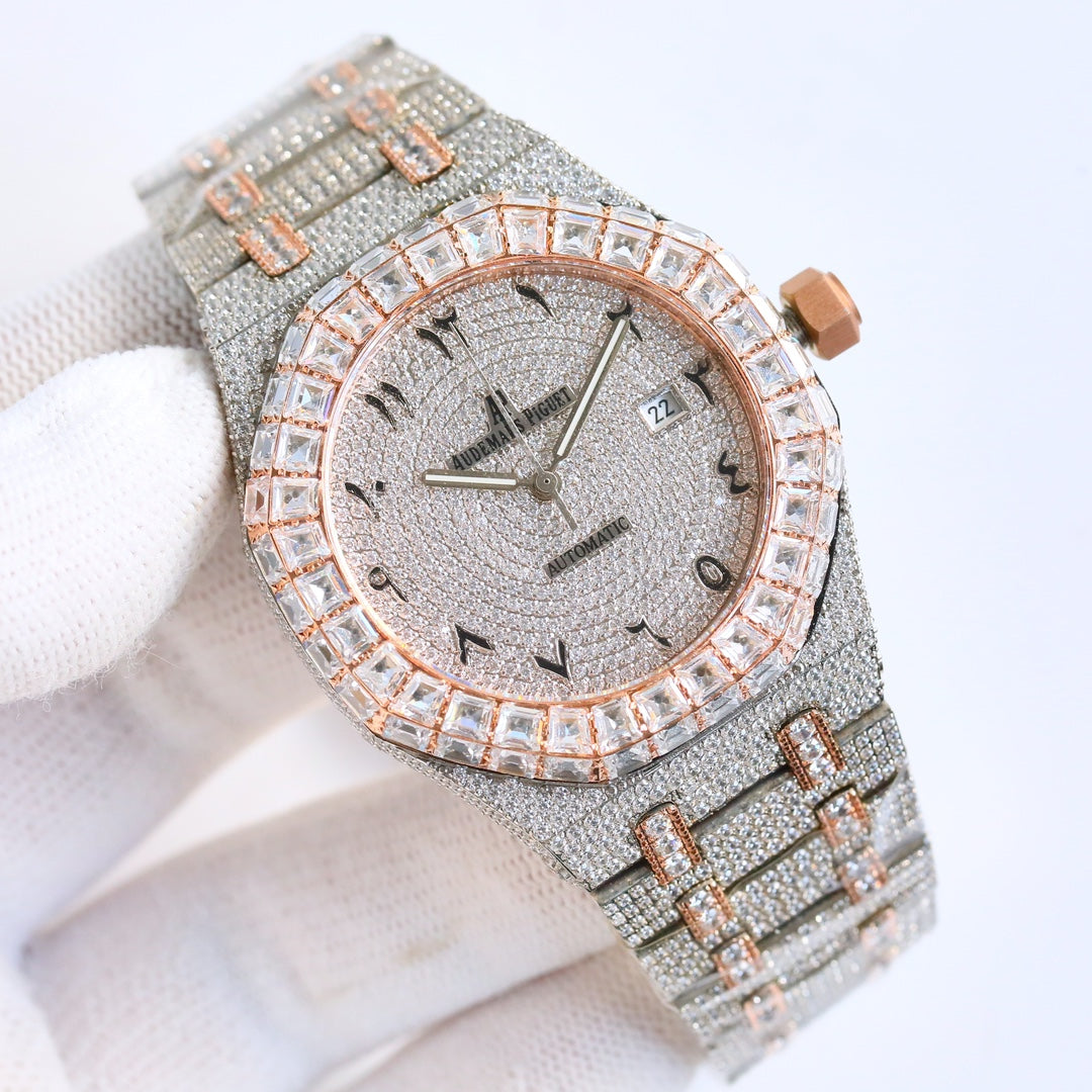 Audemars Piguet Royal Oak 50th Anniversary 15510 Full Diamond Men's Wrist Watch