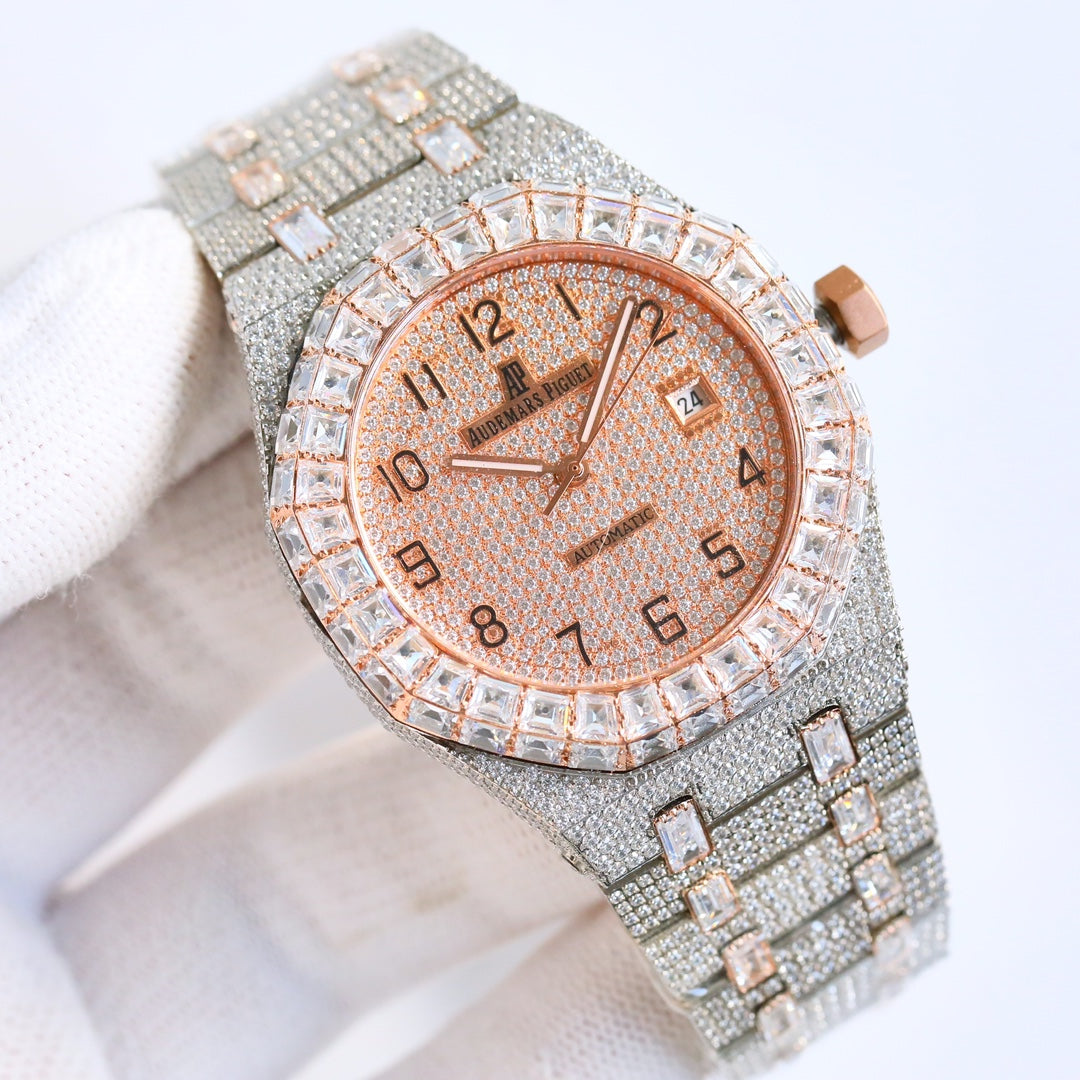 Audemars Piguet Royal Oak 50th Anniversary 15510 Full Diamond Men's Wrist Watch
