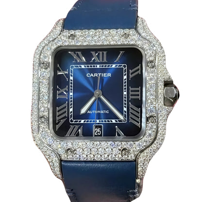 Cartier Santos Diamond Stainless Steel Watch W4SA0006