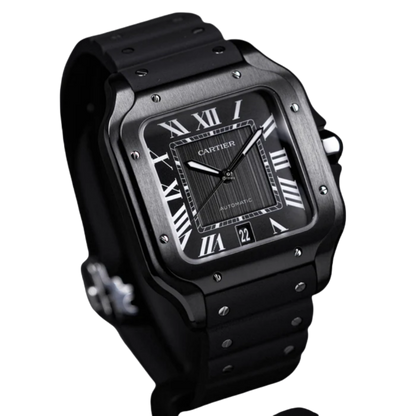 Cartier Men's Cartier Santos Large WSSA0039 Black ADLC Coated 40mm Black Dial Automatic