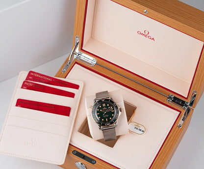 Omega Seamaster Diver Green Dial Titanium Bronze Gold 210.90.42.20.10.001 NEW