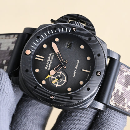 Panerai Submersible Navy SEALs Stainless Steel Automatic Wrist Watch
