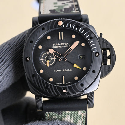 Panerai Submersible Navy SEALs Stainless Steel Automatic Wrist Watch