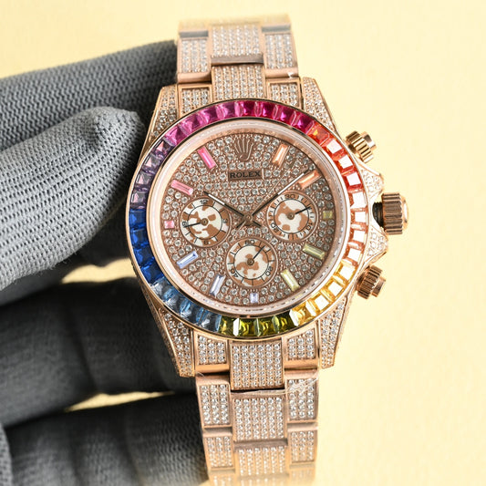Rolex Daytona Full Diamond Men's Wrist Watch