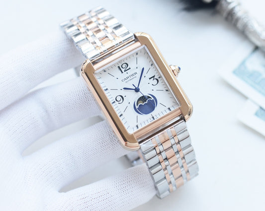 Cartier Square Metal Strap Men's Watch