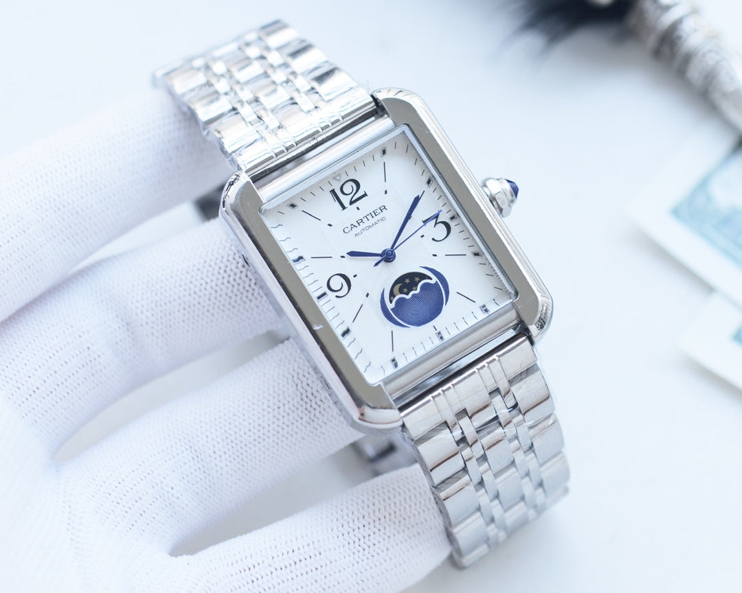 Cartier Square Metal Strap Men's Watch