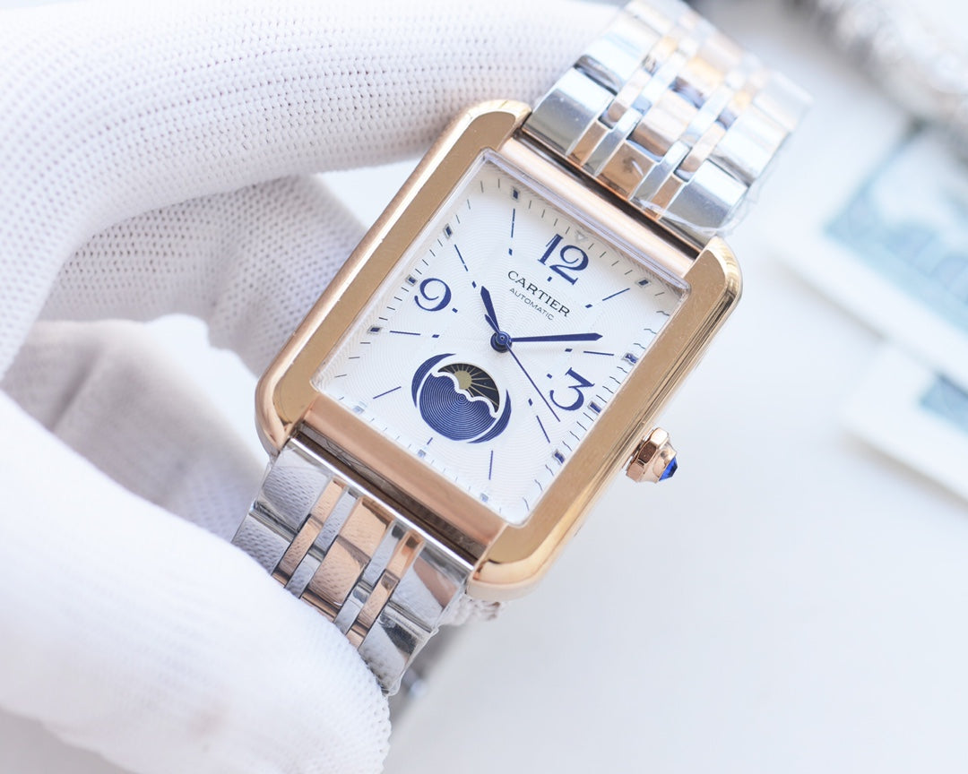 Cartier Square Metal Strap Men's Watch