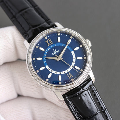 Omega Men's Full Diamond Trench Set Watch