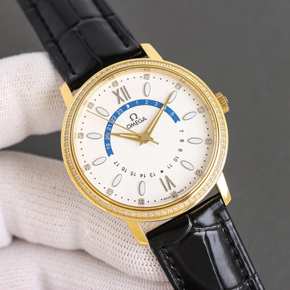 Omega Men's Full Diamond Trench Set Watch