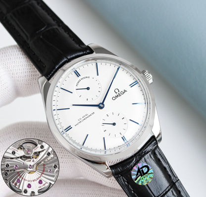 Omega Retro Leather Strap Watch