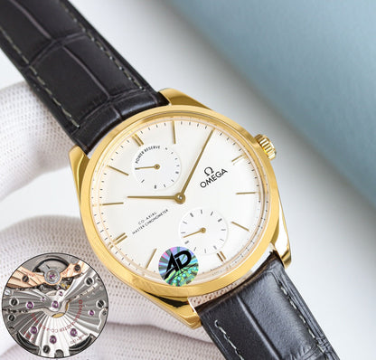 Omega Retro Leather Strap Watch