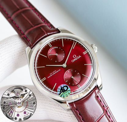 Omega Retro Leather Strap Watch
