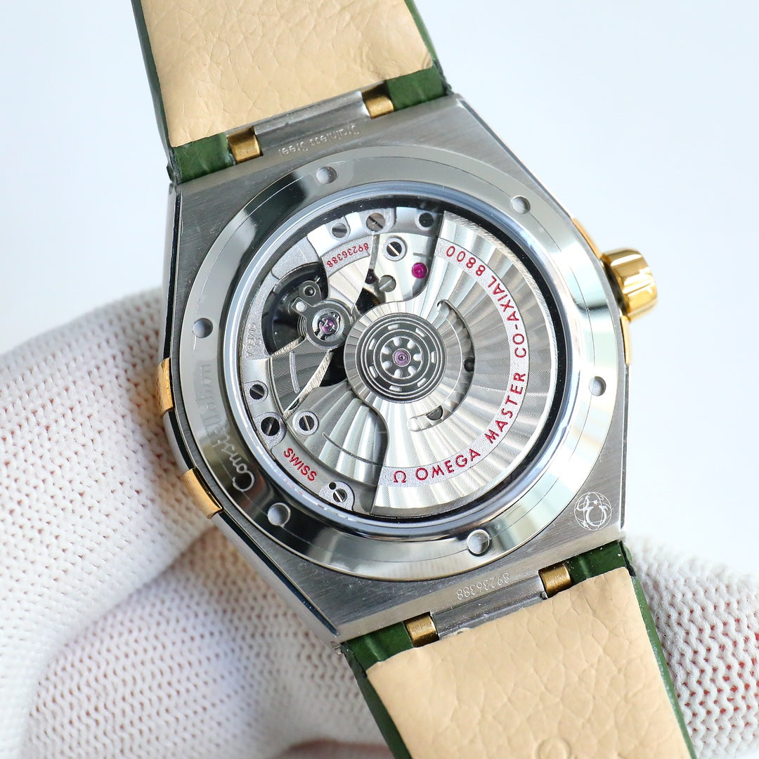 Omega Constellation Series Leather Strap Watch