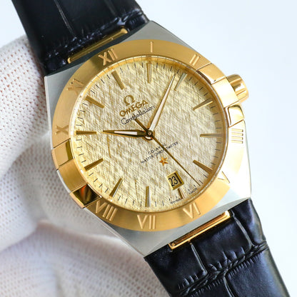 Omega Constellation Series Leather Strap Watch