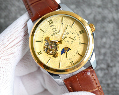 Omega Nine Wheel Fully Automatic Sun Moon Star Mechanical Watch